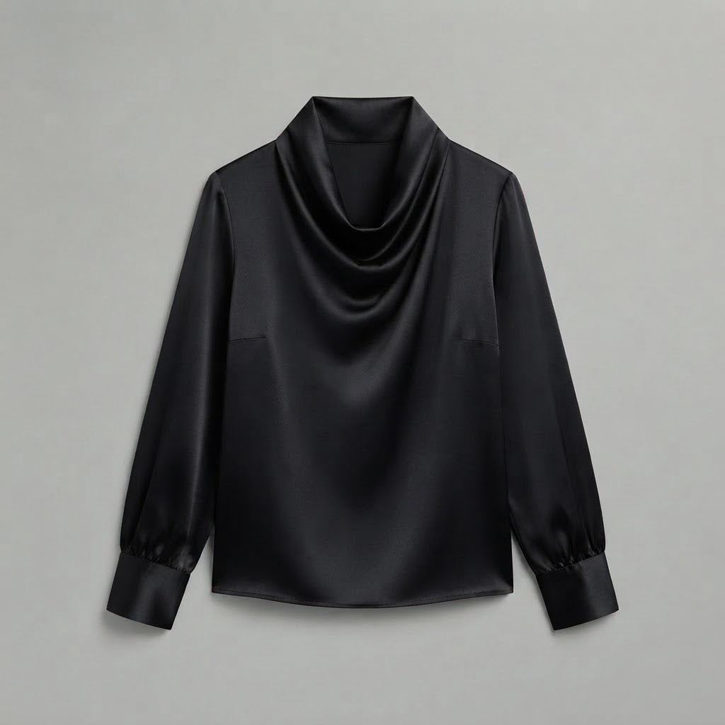 Blusa con scollo morbido | Top a maniche lunghe da donna