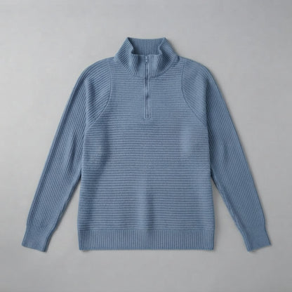 Antonia | Maglione a coste da donna con mezza zip