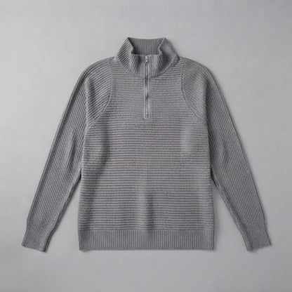 Antonia | Maglione a coste da donna con mezza zip