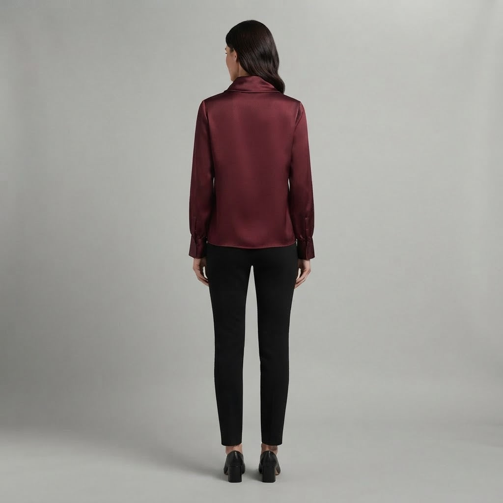 Blusa con scollo morbido | Top a maniche lunghe da donna