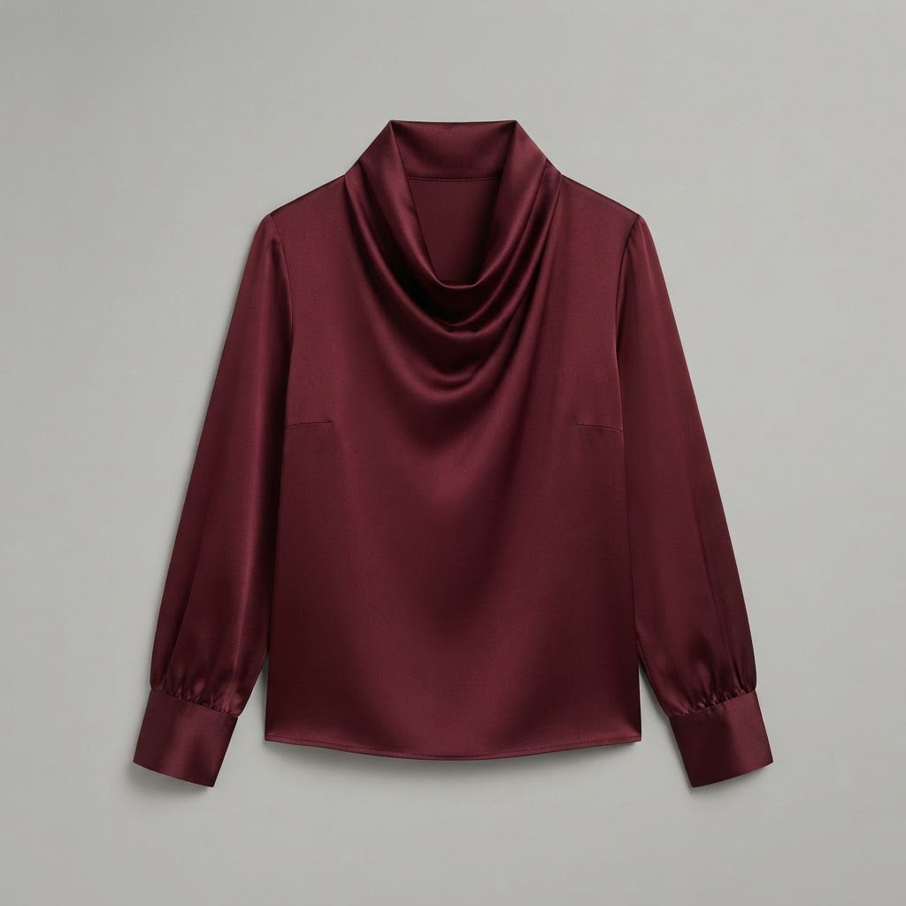Blusa con scollo morbido | Top a maniche lunghe da donna