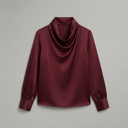 Blusa con scollo morbido | Top a maniche lunghe da donna