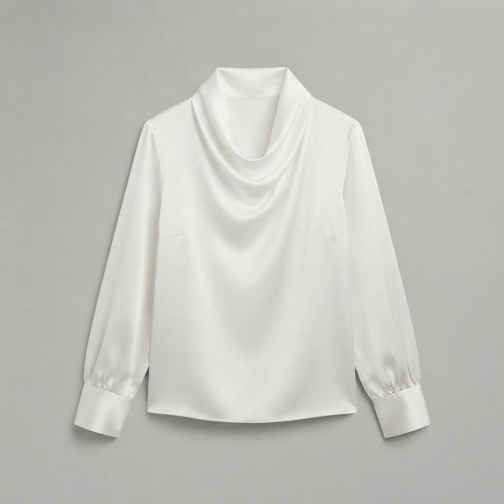 Blusa con scollo morbido | Top a maniche lunghe da donna