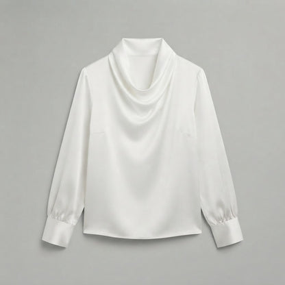 Blusa con scollo morbido | Top a maniche lunghe da donna