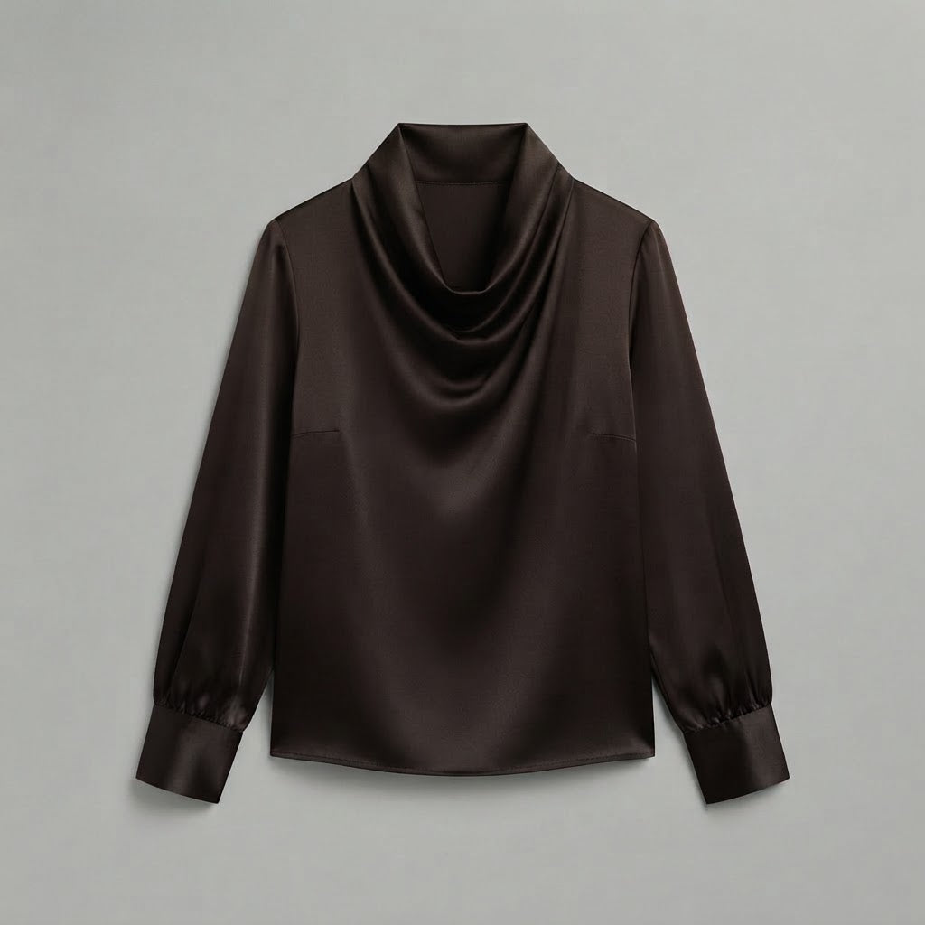 Blusa con scollo morbido | Top a maniche lunghe da donna