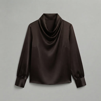 Blusa con scollo morbido | Top a maniche lunghe da donna