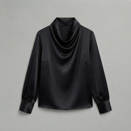 Blusa con scollo morbido | Top a maniche lunghe da donna