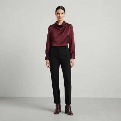 Blusa con scollo morbido | Top a maniche lunghe da donna