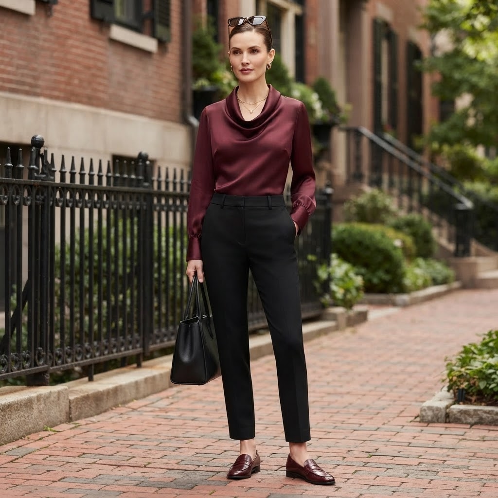 Blusa con scollo morbido | Top a maniche lunghe da donna