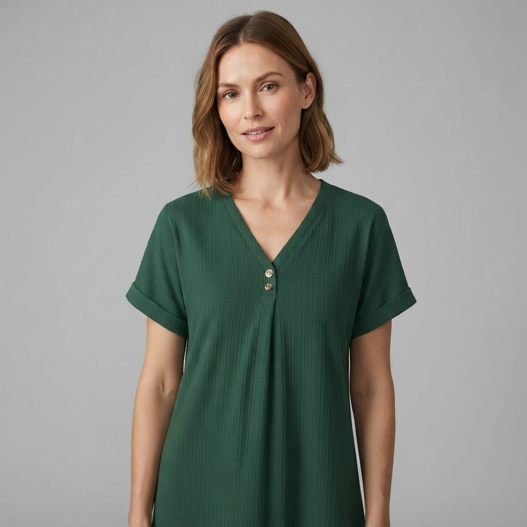 Abito elegante con scollo a V da donna