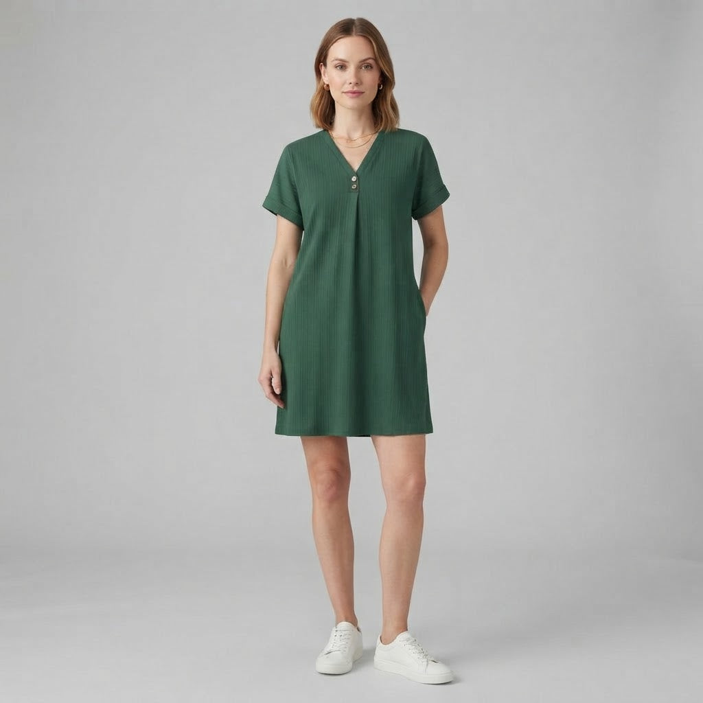 Abito elegante con scollo a V da donna