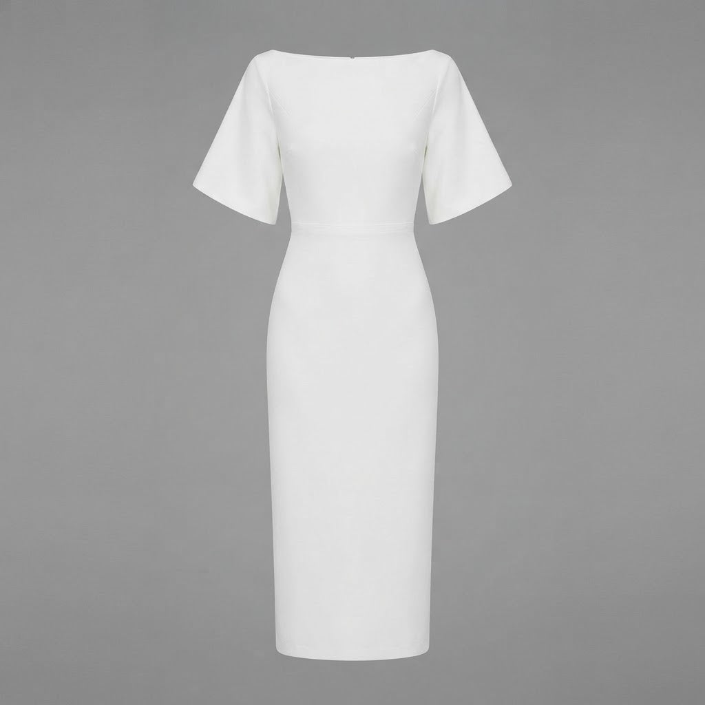 Abito midi elegante da donna a maniche corte