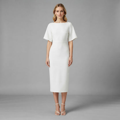 Abito midi elegante da donna a maniche corte