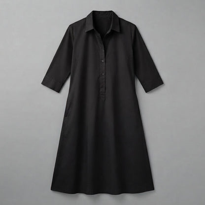 Abito camicia lungo da donna con chiusura a bottoni