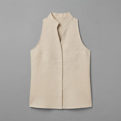 Blusa con scollo a V | Top da donna senza maniche