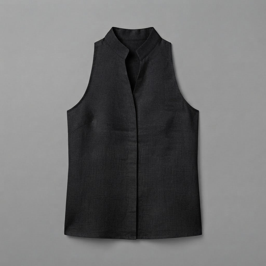 Blusa con scollo a V | Top da donna senza maniche