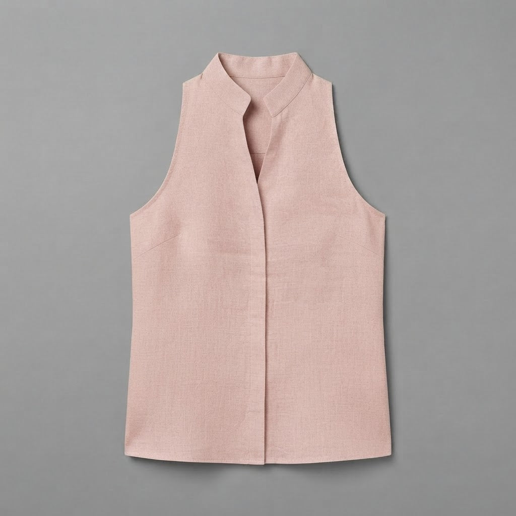 Blusa con scollo a V | Top da donna senza maniche
