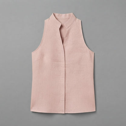 Blusa con scollo a V | Top da donna senza maniche