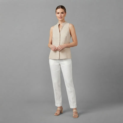 Blusa con scollo a V | Top da donna senza maniche