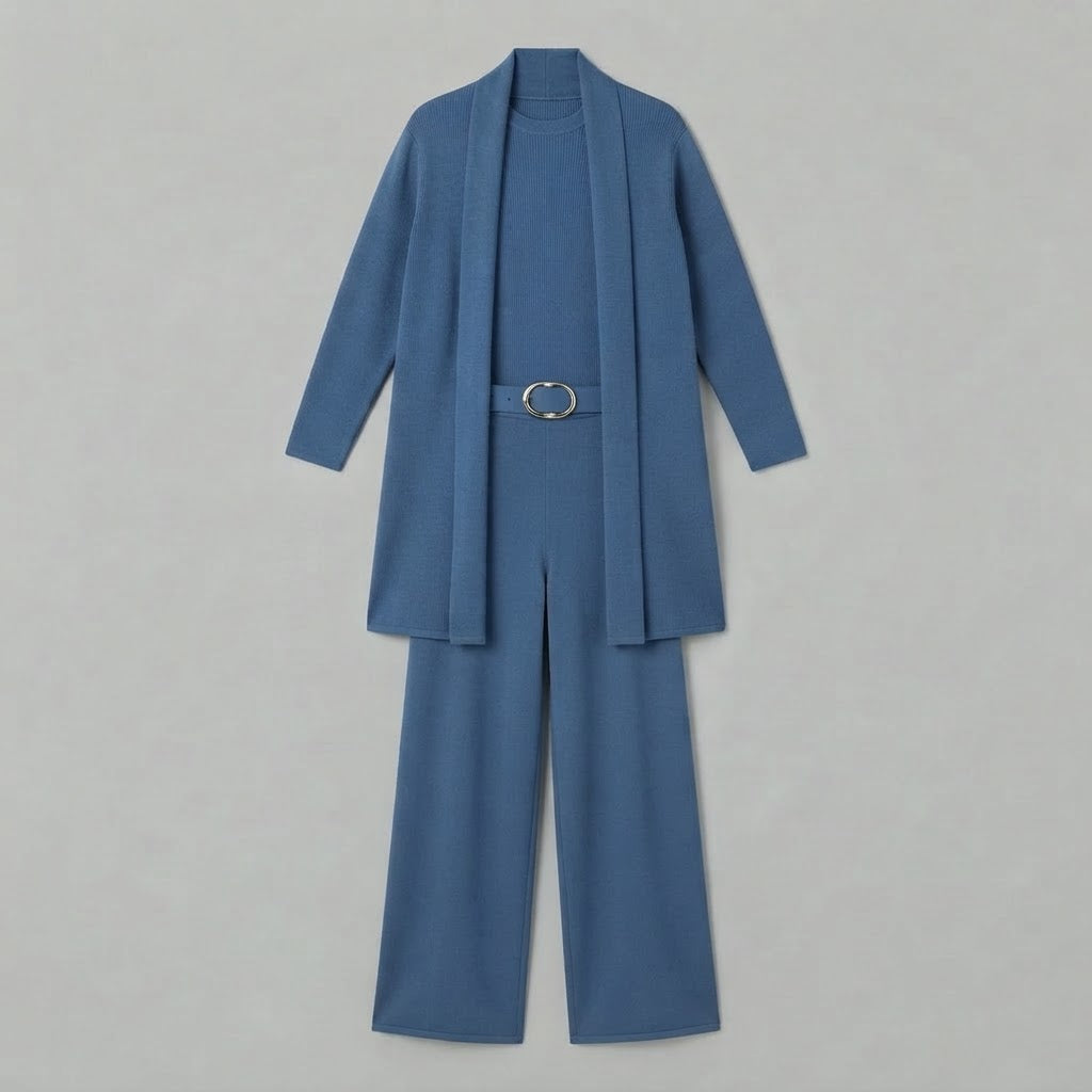 Completo da donna a tre pezzi | Pantaloni a gamba larga
