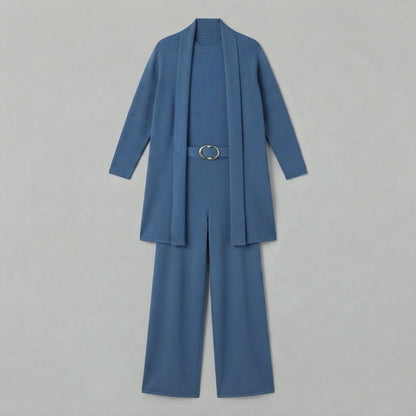 Completo da donna a tre pezzi | Pantaloni a gamba larga