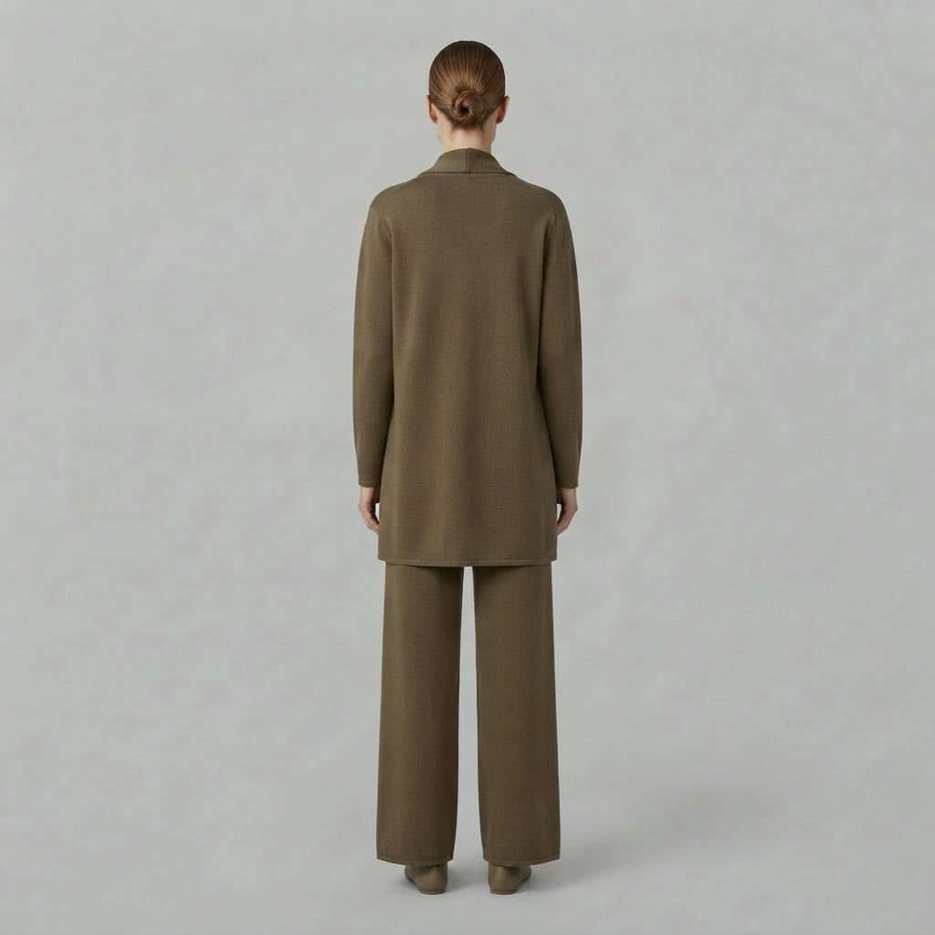 Completo da donna a tre pezzi | Pantaloni a gamba larga